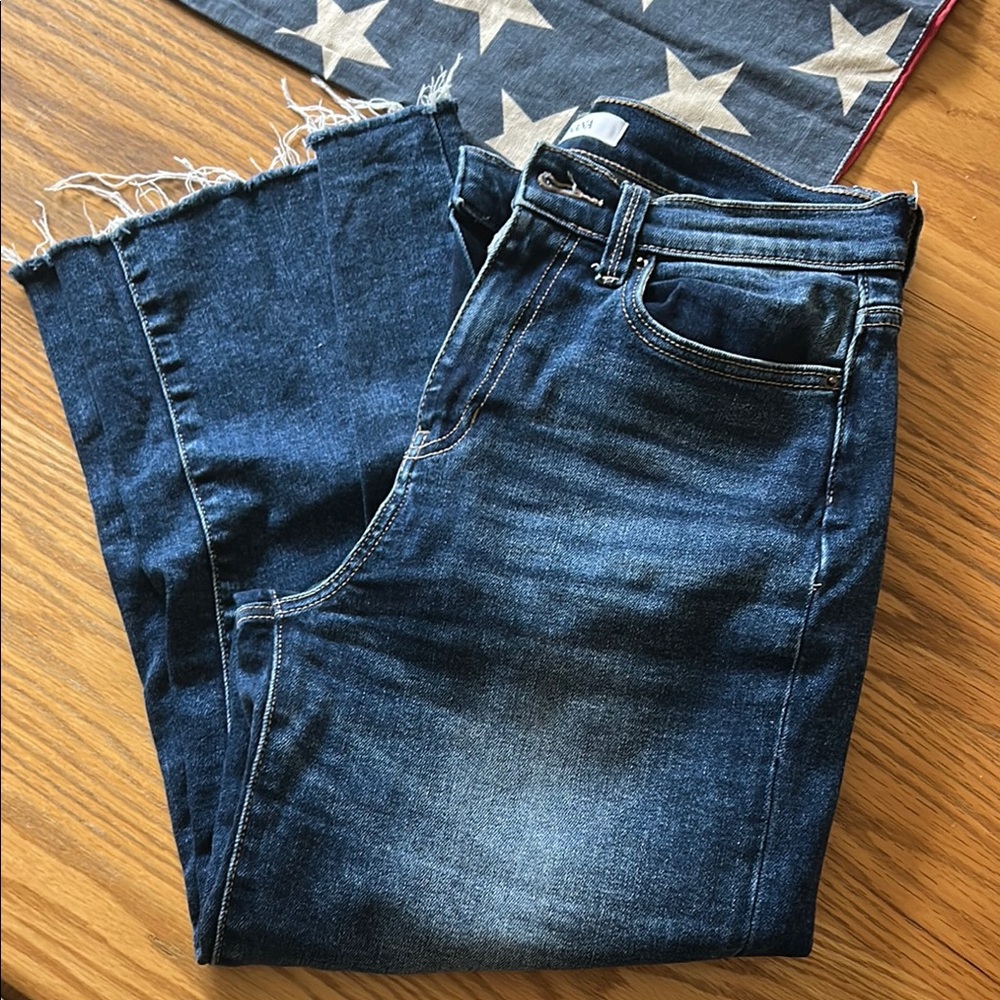 Zenana Outfitters Blue Ankle Cropped Jeans Wide leg